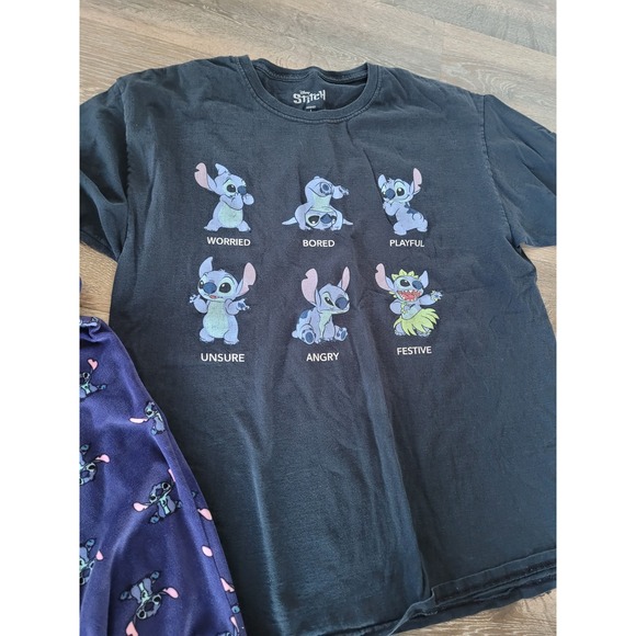 Disney Stitch Pajama Set Women's Sleepwear T-Shirt Pants Sleep Set size L/XL #21 - Picture 2 of 6
